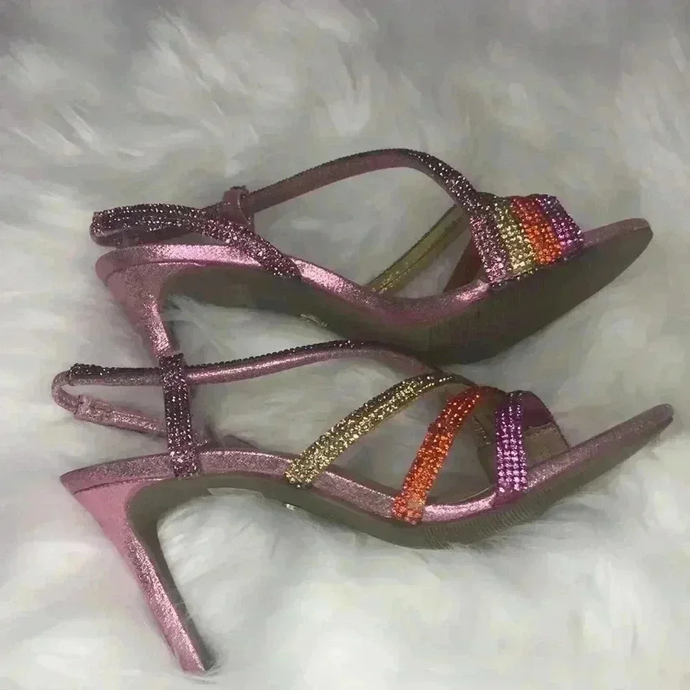 THALIA SODI Women’s Rhinestone Stiletto Heel Sandals